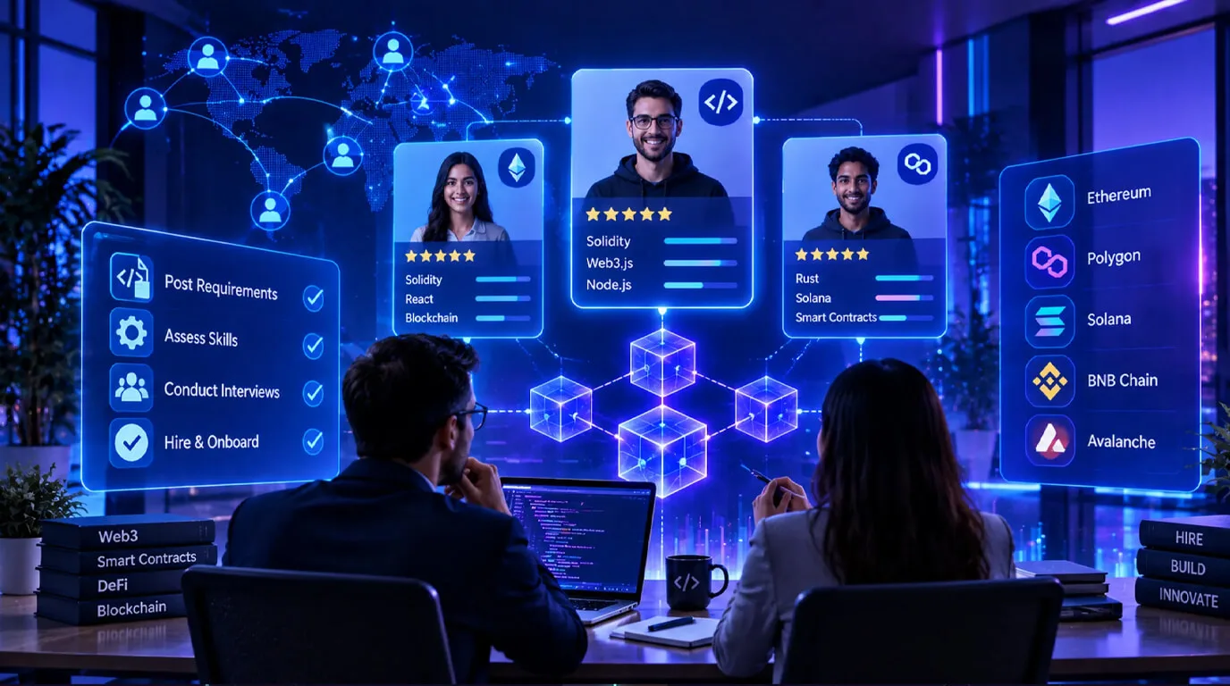 Illustrative typical timelines based on enterprise blockchain engagement patterns — hiring, vetting, and onboarding blockchain expertise