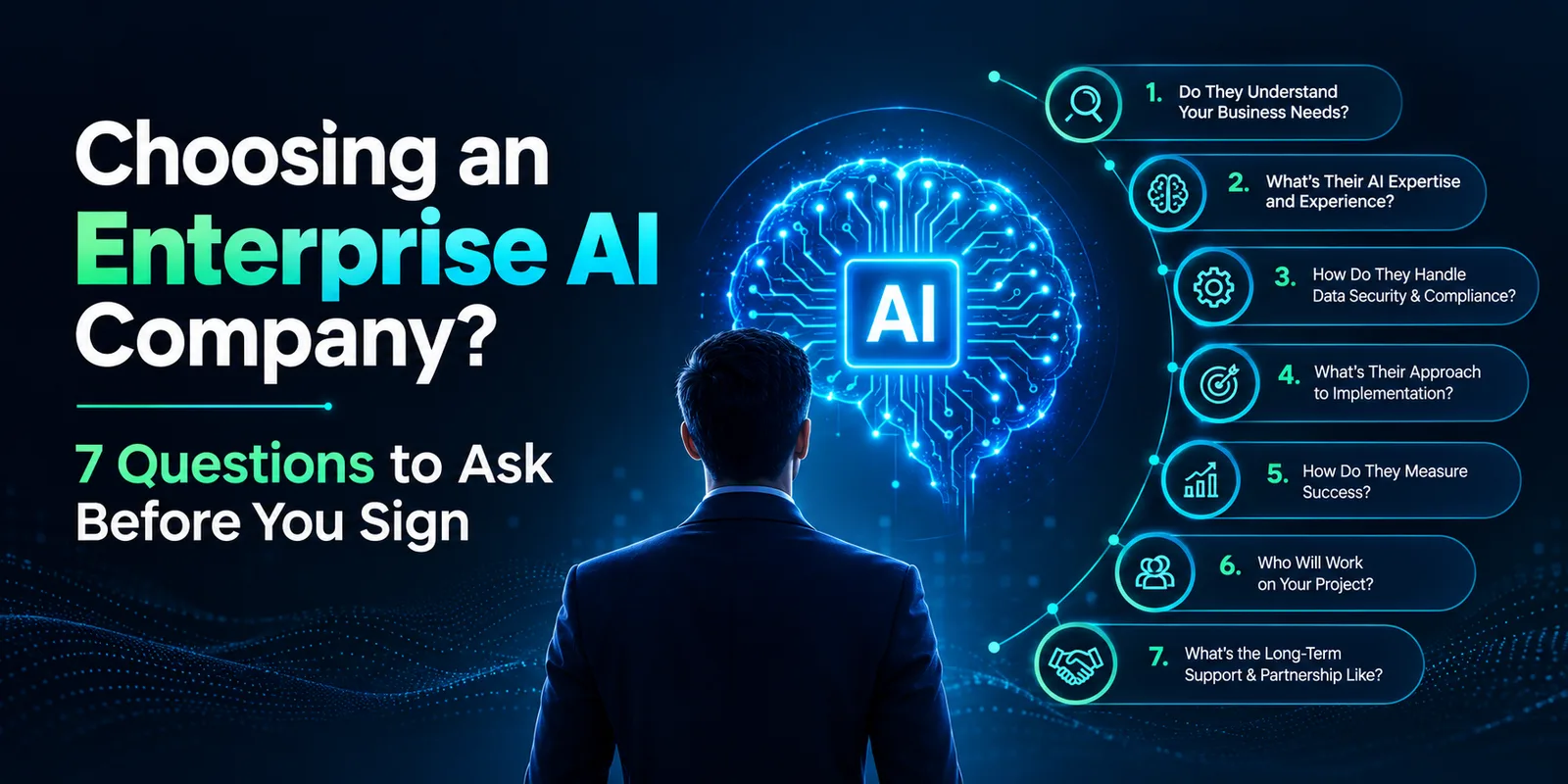 Choosing an enterprise AI company — the 7 questions to ask before you sign, from business needs to long-term support